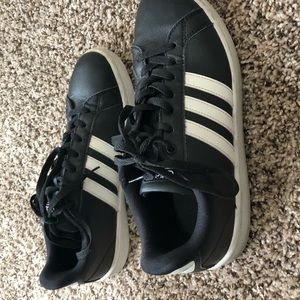 Adidas Cloudfoam Sneaker Black with White Stripes